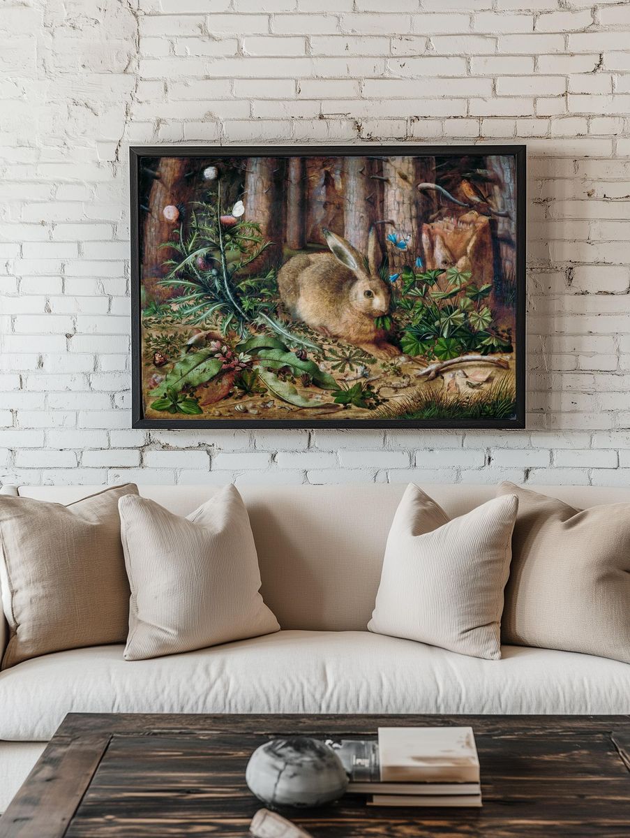 Rabbit in Nature — Fine Art Print. — room view 1