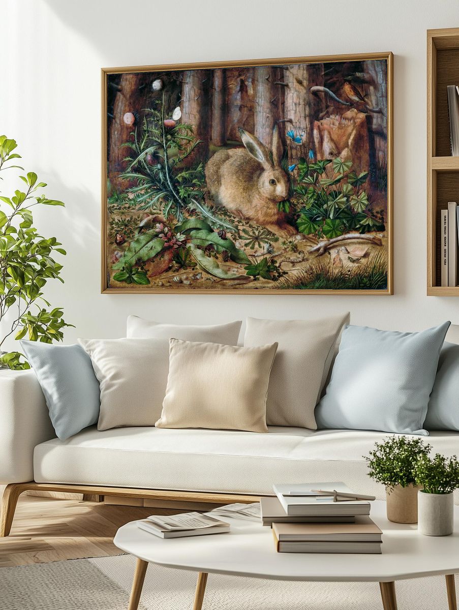 Rabbit in Nature — Fine Art Print. — room view 2