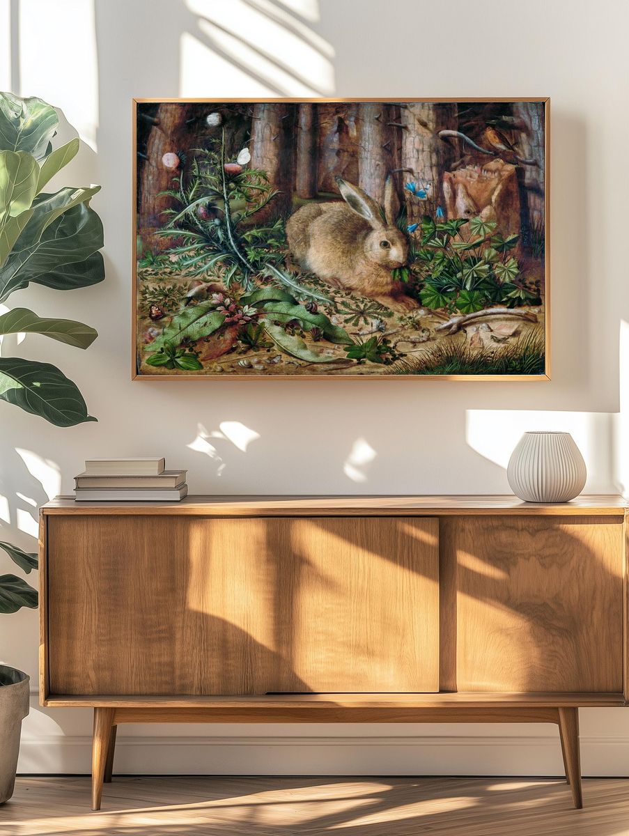 Rabbit in Nature — Fine Art Print. — room view 3