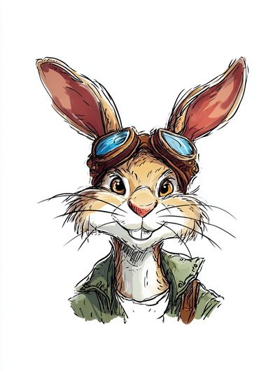 Adventurous Rabbit — Cartoon Print. poster