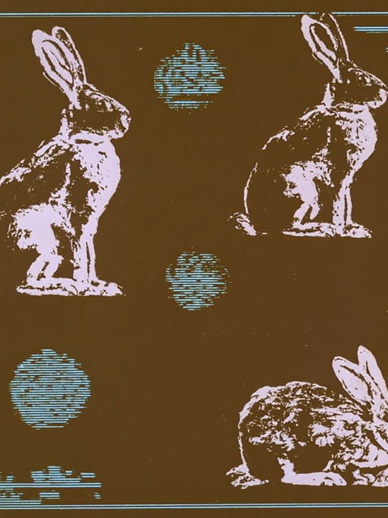 Rabbits Retro Illustration Poster. poster — animals art