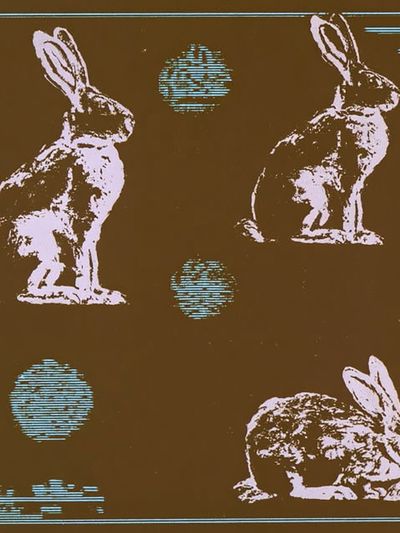 Rabbits Retro Illustration Poster. poster