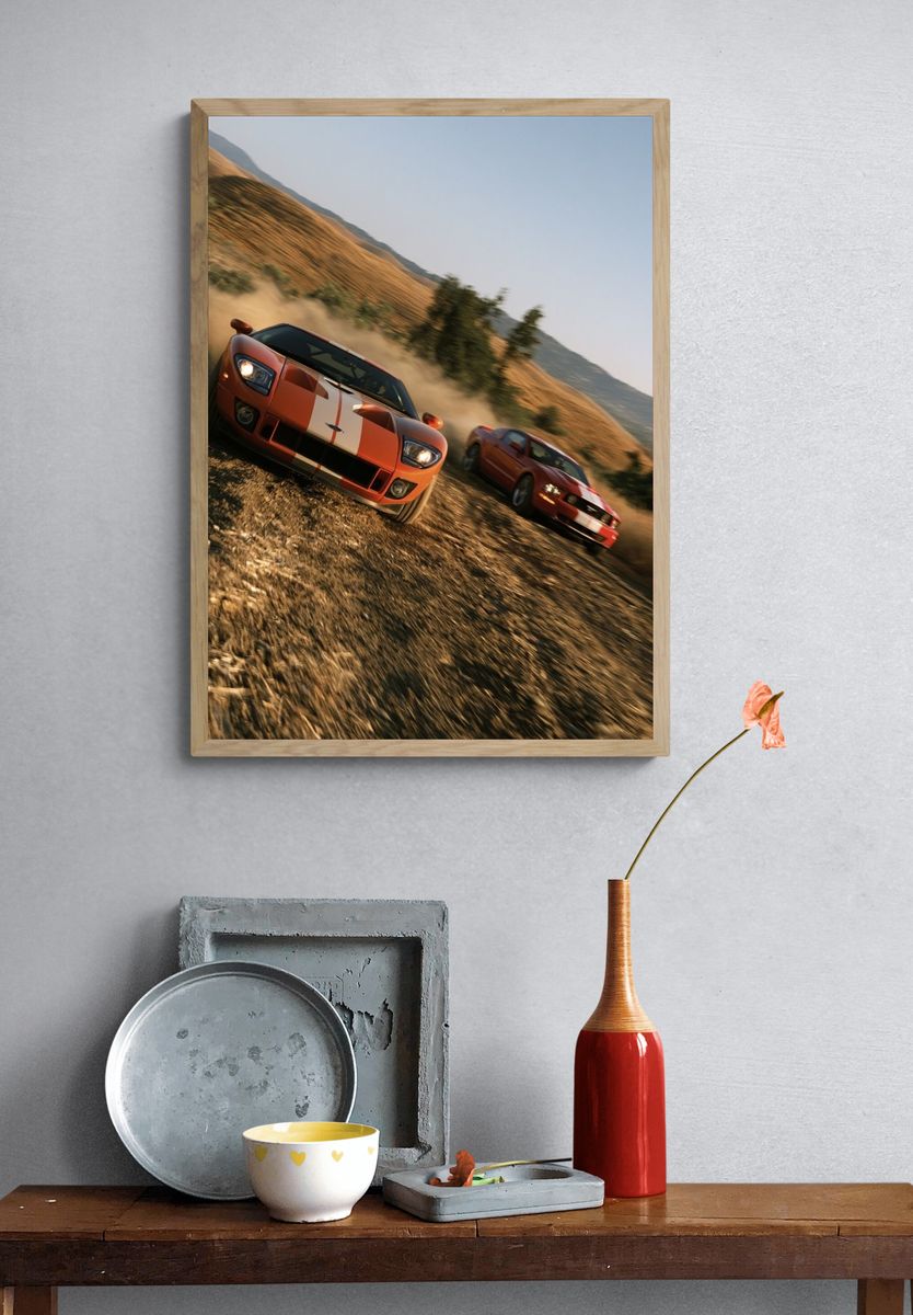 Rally Drift Cars Photography Poster. — room view 3