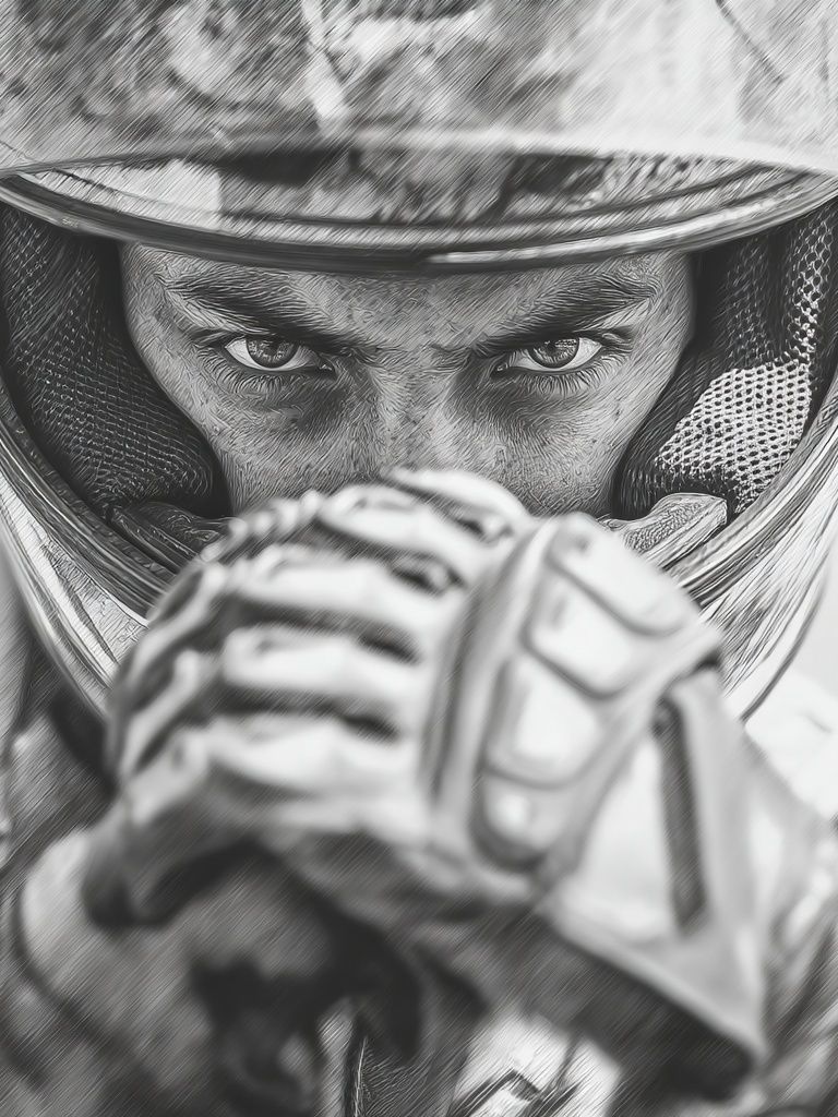 Racing Driver Portrait Print. poster — photography art