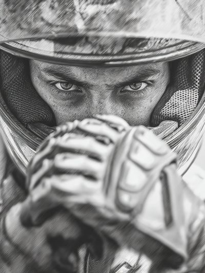 Racing Driver Portrait Print. poster