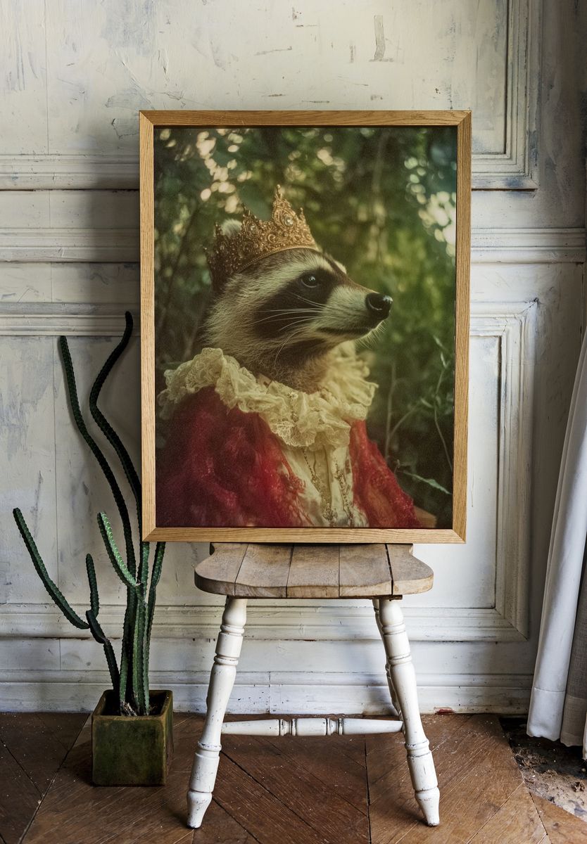 Regal Raccoon — Whimsical Animal Print room preview