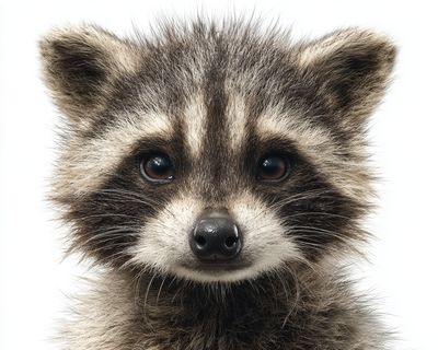 Baby Raccoon Portrait Print. poster