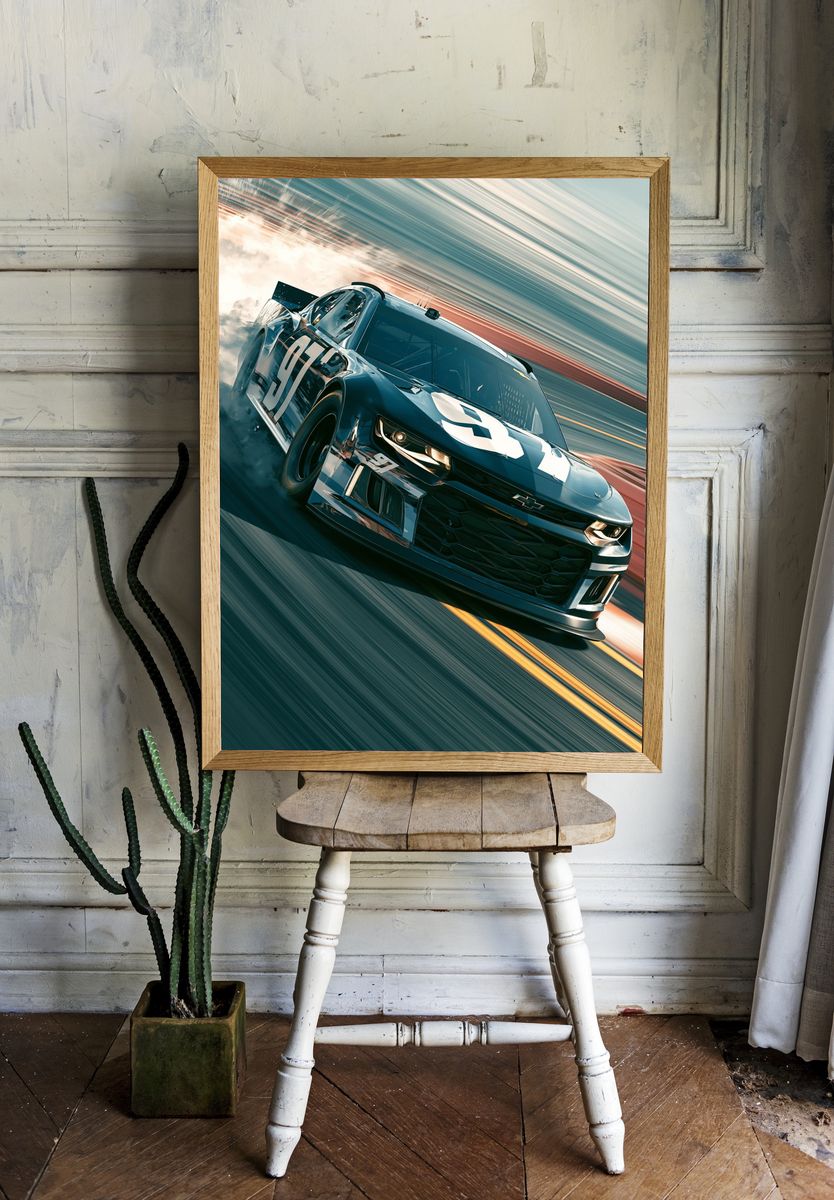Racing Camaro Drift Poster. — room view 1