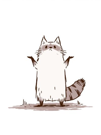Cute Raccoon Illustration Poster.
