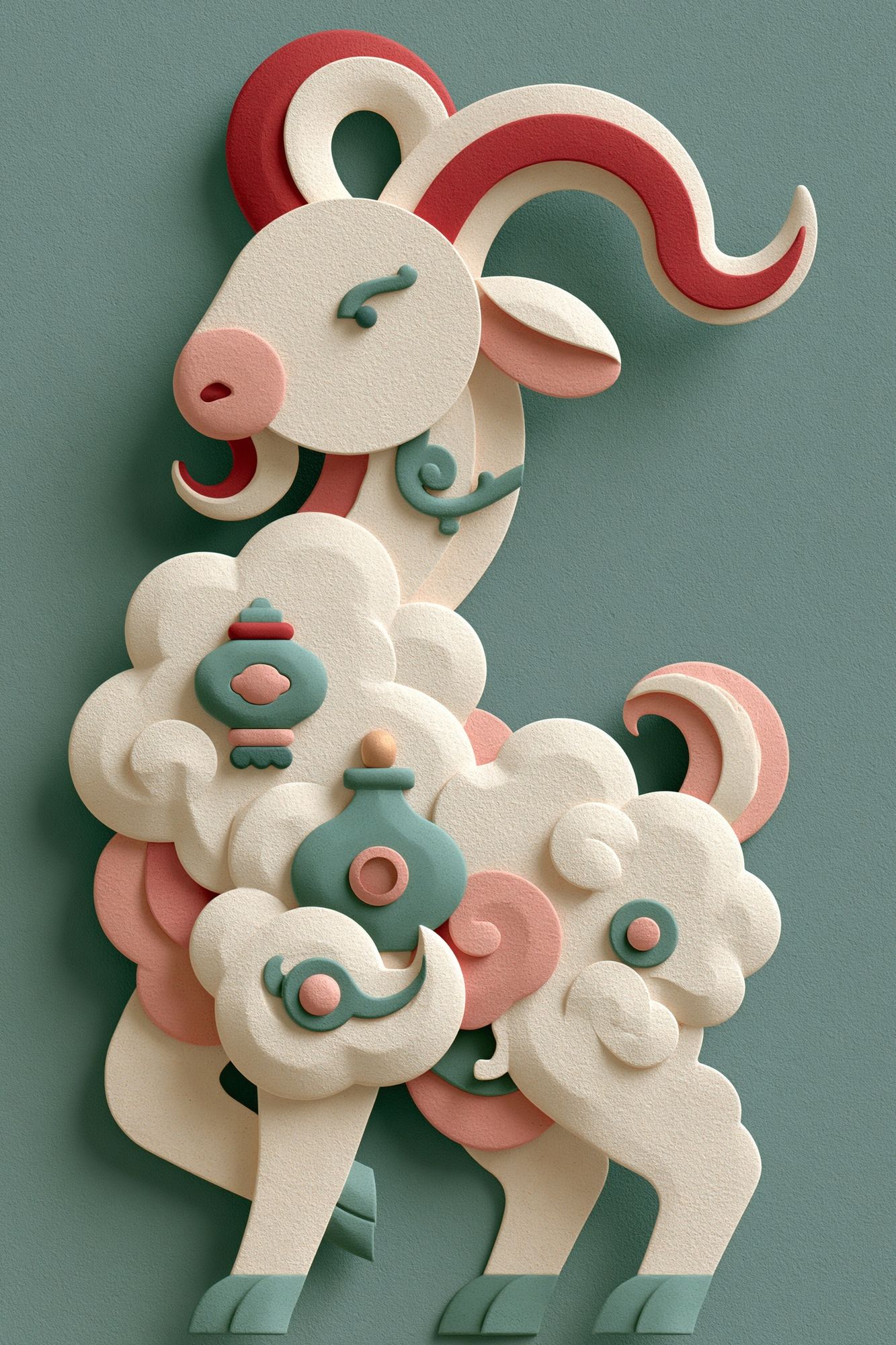 Paper Ram Sculpture Poster. poster detail