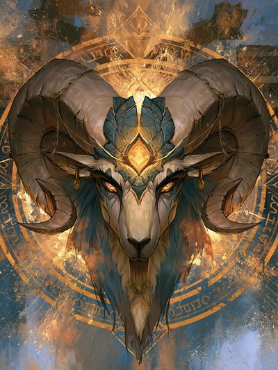 Ram Spirit Digital Art Poster. poster print