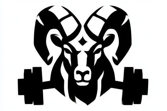 Ram Weightlifting Silhouette Poster. poster — animals art