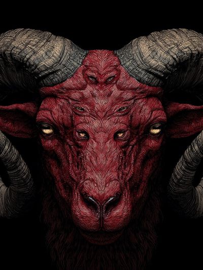 Red Ram — Digital Art Print. poster