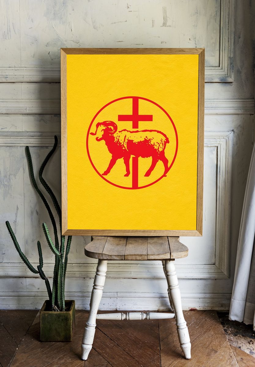 Red Ram Symbol Poster. — room view 1