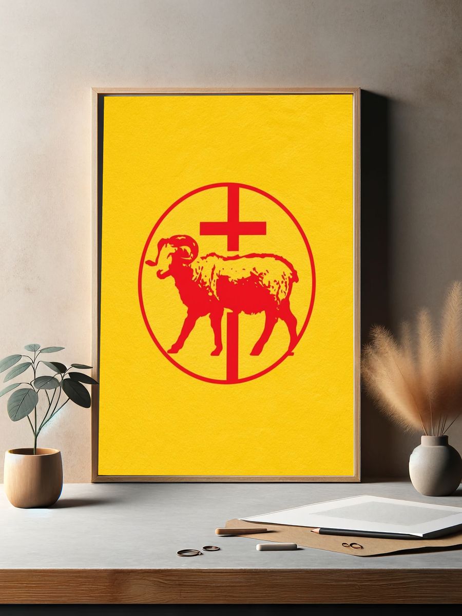 Red Ram Symbol Poster. — room view 2