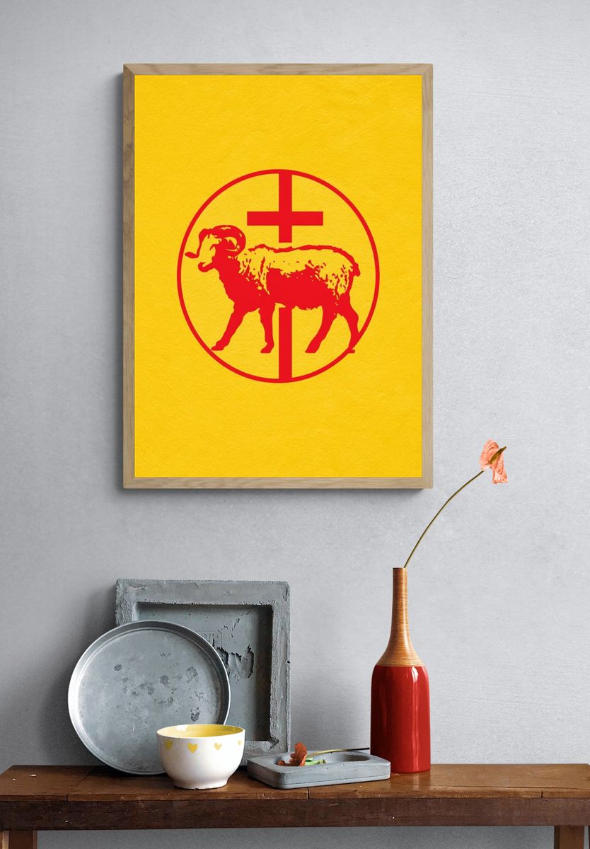 Red Ram Symbol Poster. — room view 3
