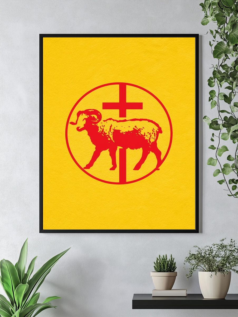 Red Ram Symbol Poster. — room view 4