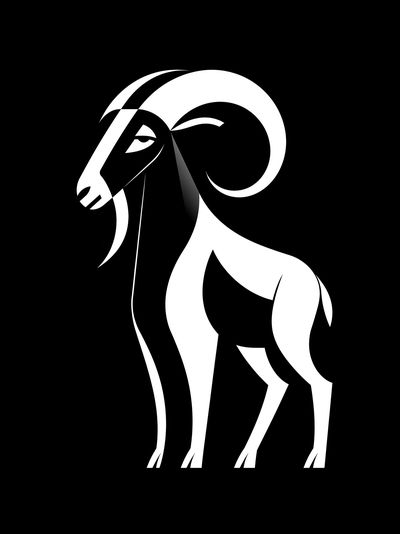 Ram Silhouette Minimalist Poster. poster