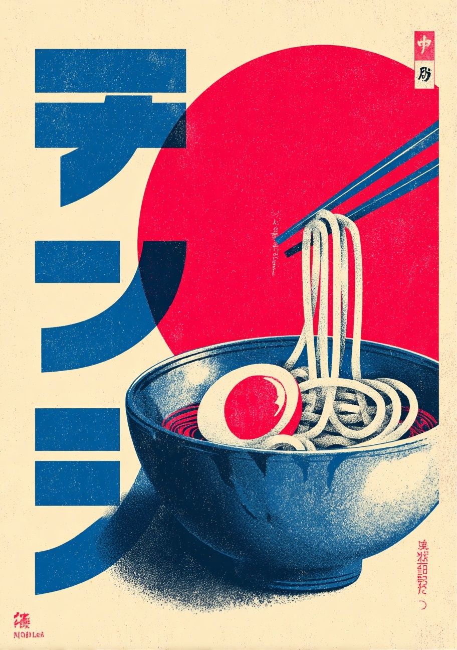 Ramen Bowl — Vintage Print. poster detail