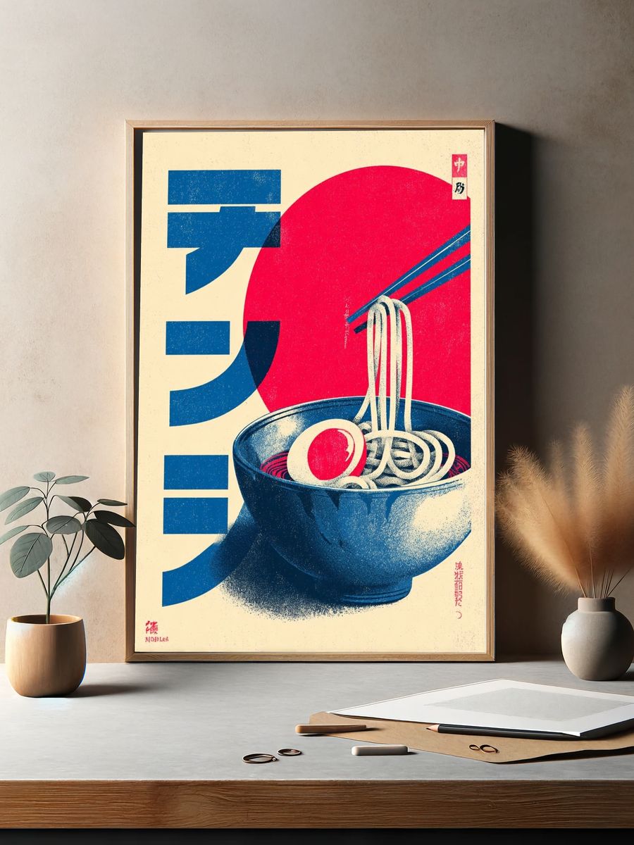 Ramen Bowl — Vintage Print. — room view 2