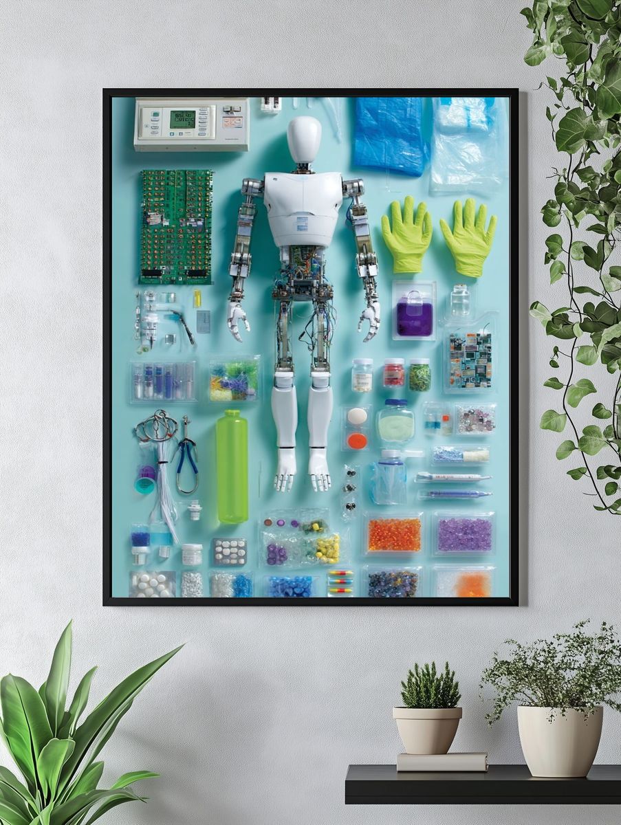 Robot Anatomy — Modern Art Print. — room view 4