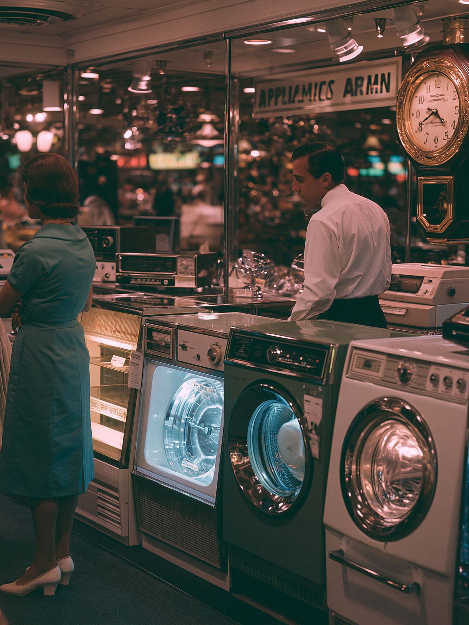 Retro Appliance Showroom Photography Poster. poster detail