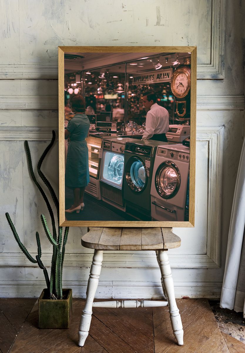 Retro Appliance Showroom Photography Poster. — room view 1