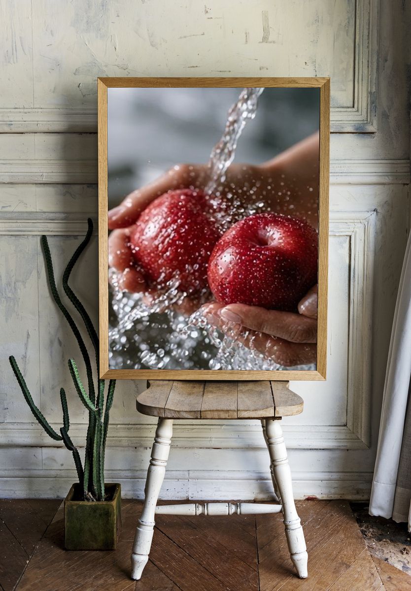 Red Apples Still Life Photography Poster. — room view 1