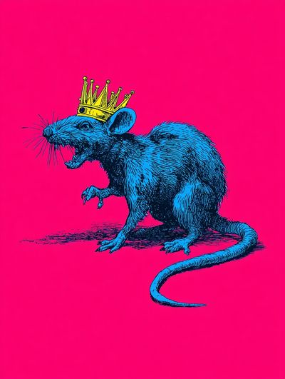 Royal Blue Rat — Illustration Print. poster print