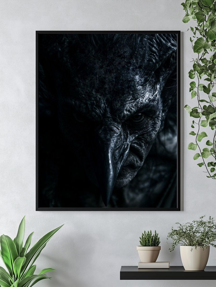 Dark Raven Portrait Poster. — room view 4