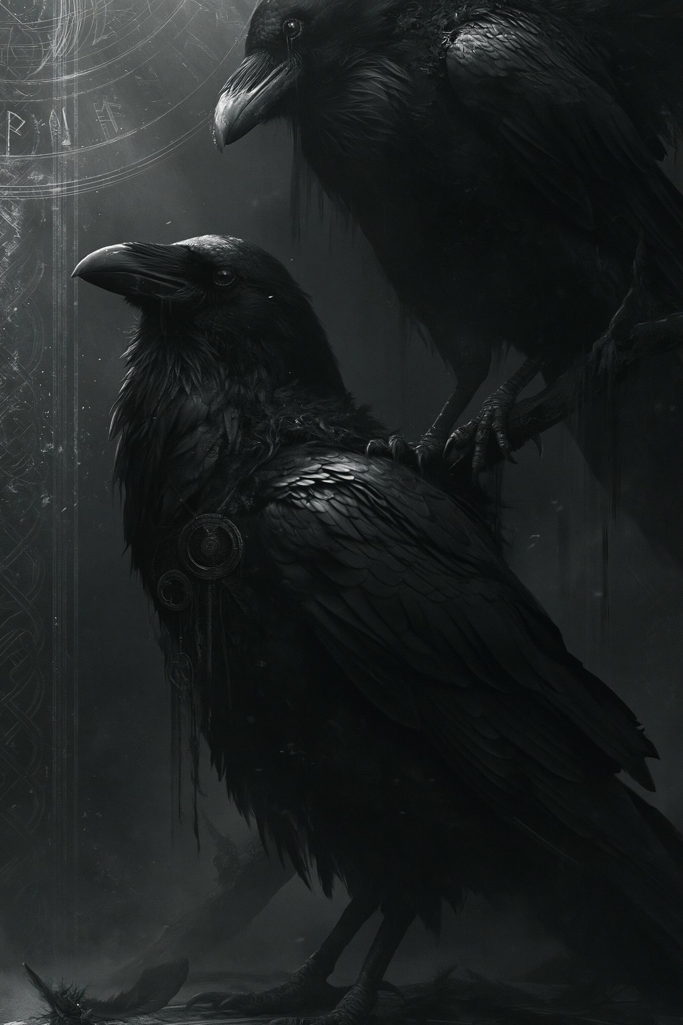 Raven Duo Dark Fantasy Print. poster detail