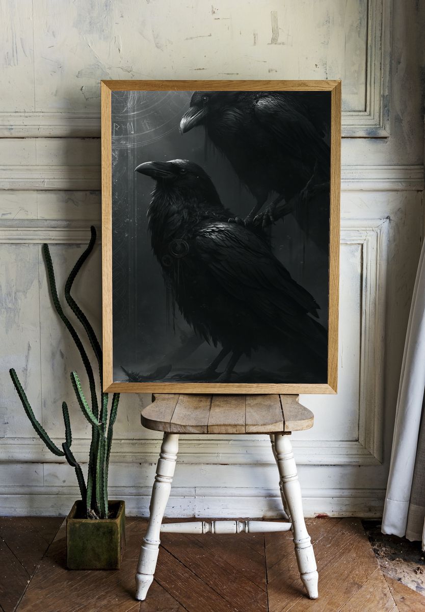 Raven Duo Dark Fantasy Print. — room view 1