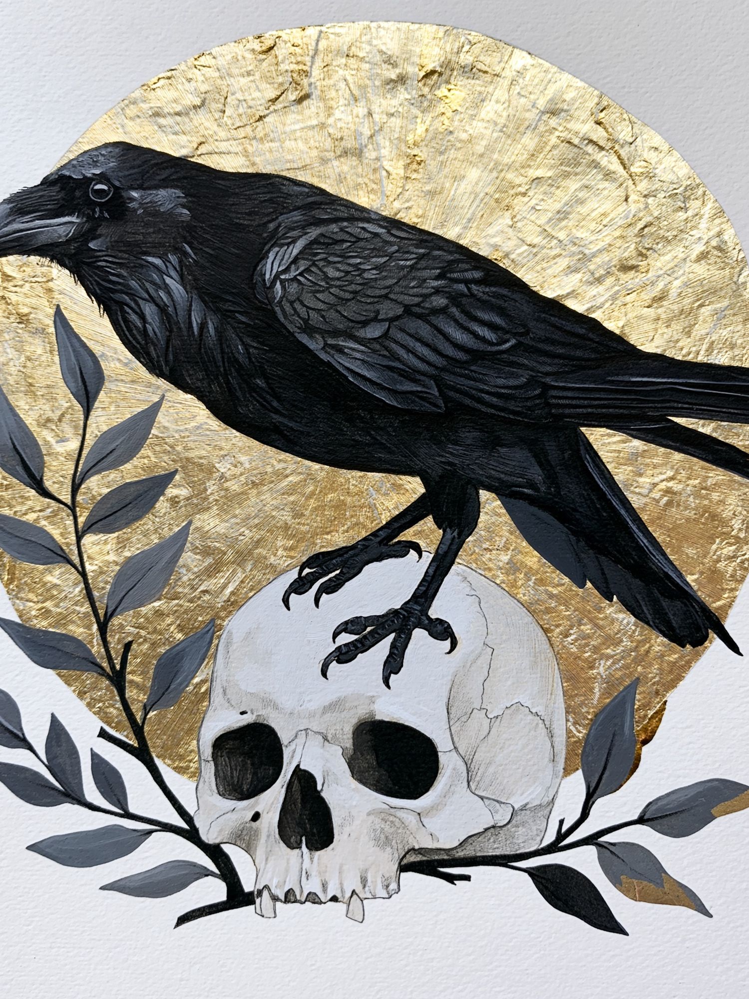 Raven and Skull Illustration Poster. poster — illustration art
