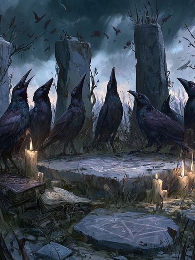 Raven Ritual — Dark Fantasy Print. poster