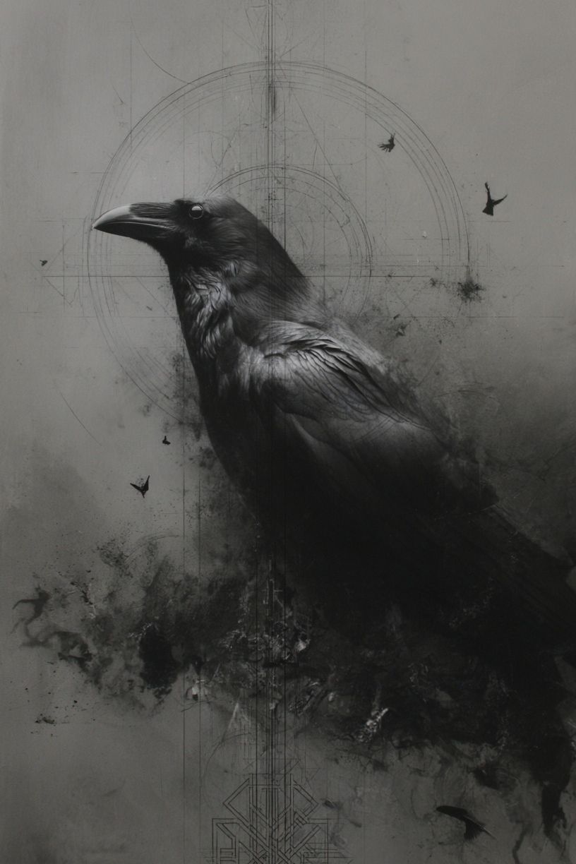 Raven Ink Surrealism Poster. poster detail