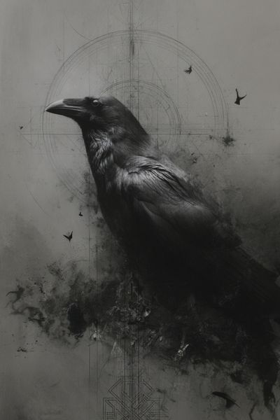 Raven Ink Surrealism Poster. poster print