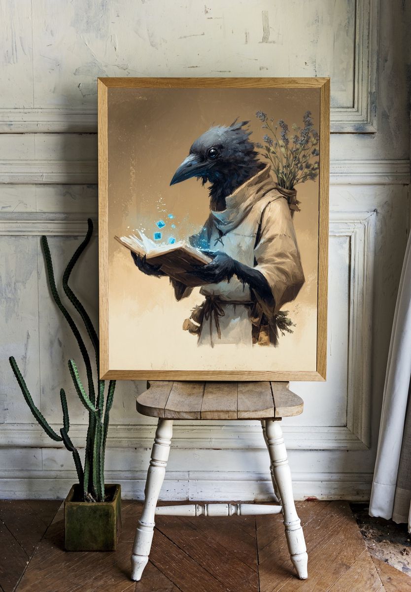 Mystic Raven Digital-Art Poster room preview