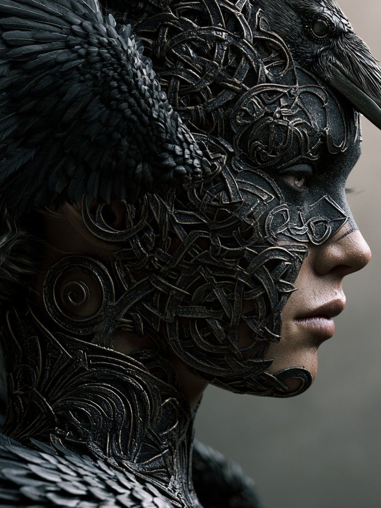 Raven Mask Portrait Print. poster detail