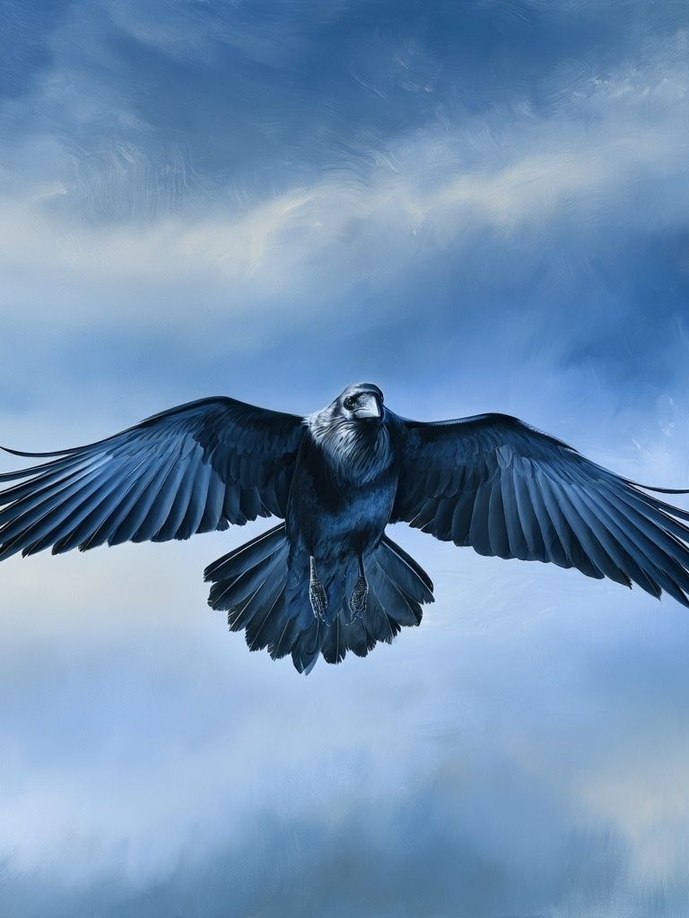 Soaring Raven Sky Poster. poster detail