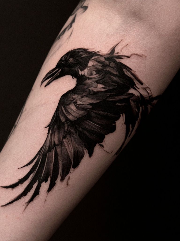Raven Tattoo Photography Poster. poster — photography art
