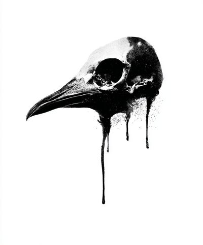 Raven Skull — Fine Art Print. poster print