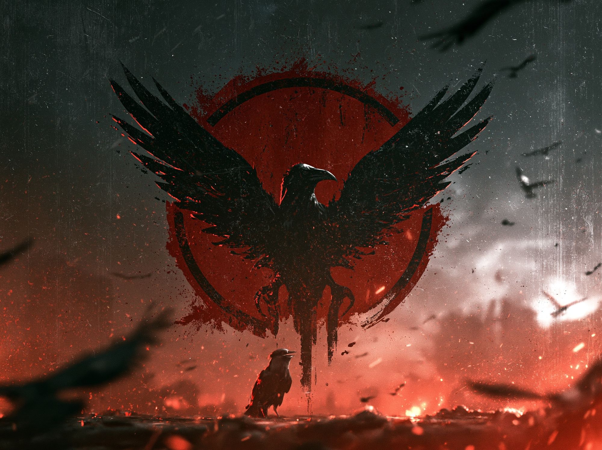 Raven Emblem Digital Art Poster. poster detail