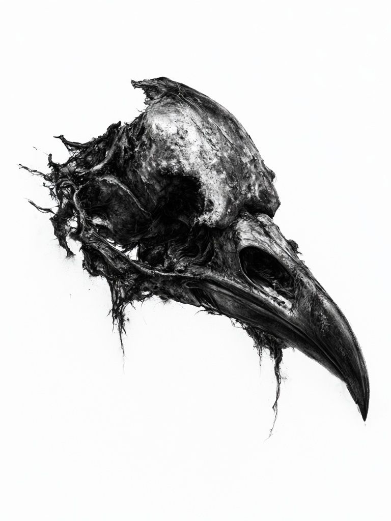 Raven Skull Black-White Print. poster — animals art