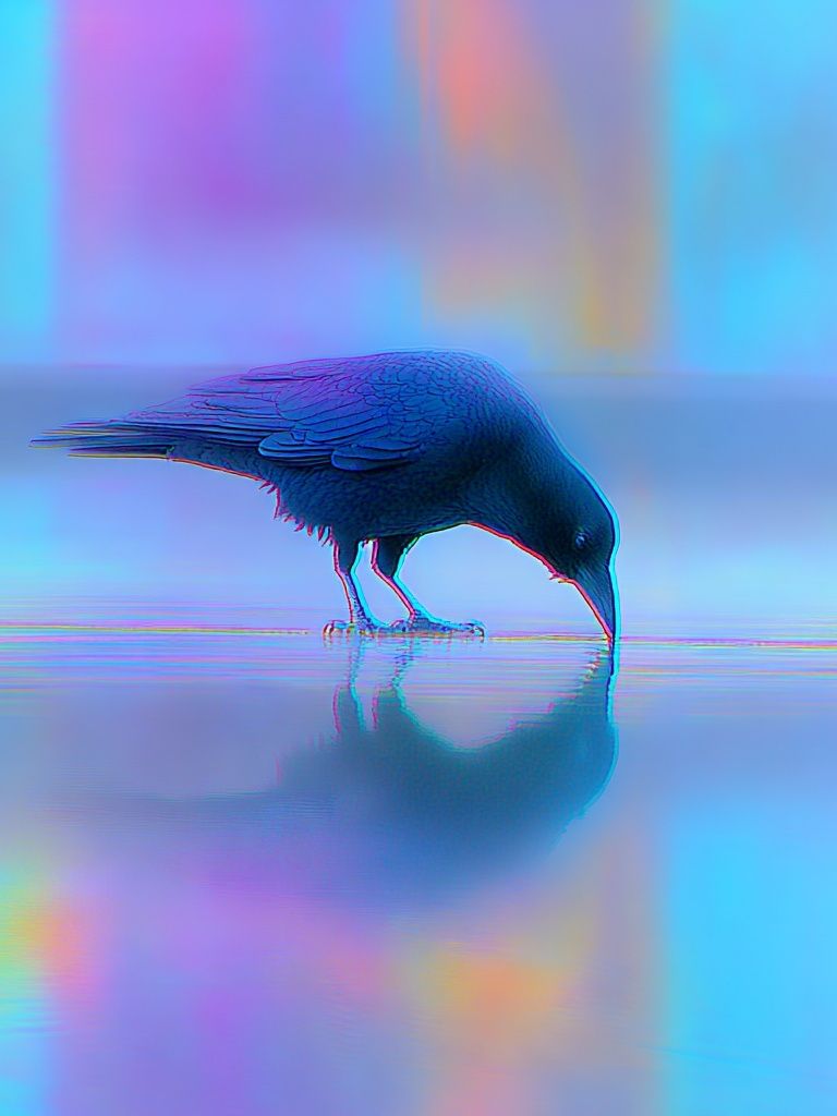 Raven Reflection Photography Poster. poster — photography art