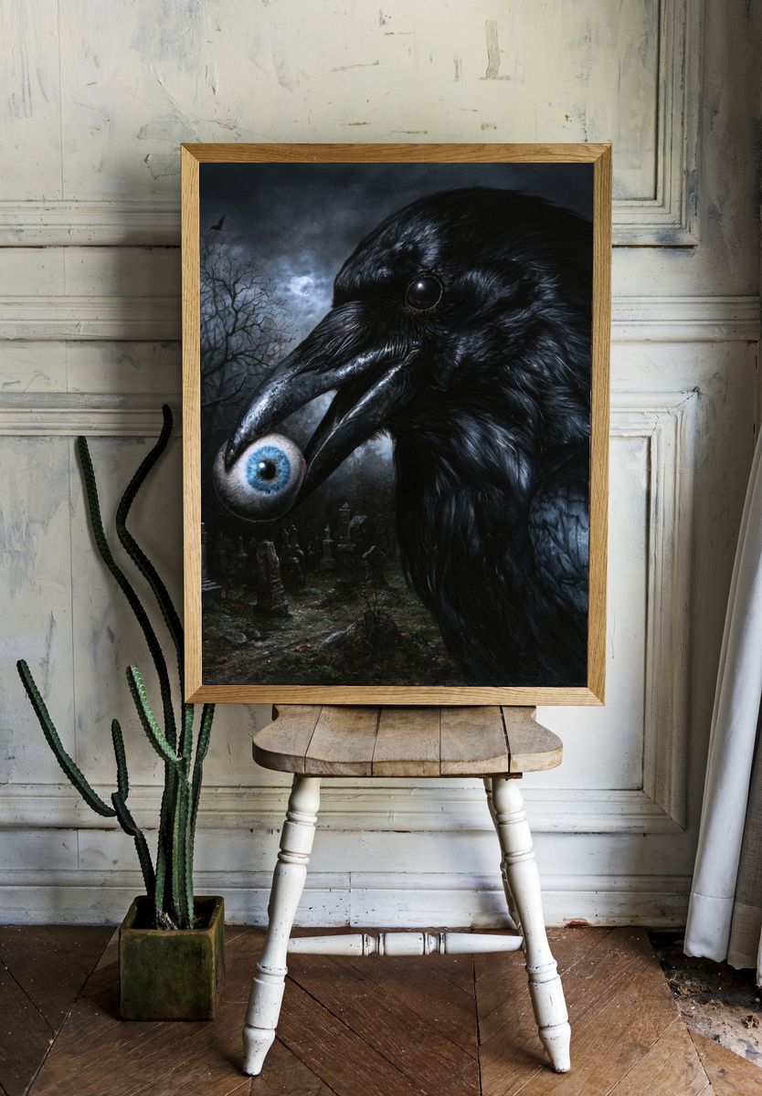 Raven with Eye Gothic Poster. room preview