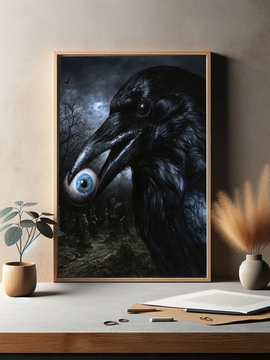 Raven with Eye Gothic Poster. — room view 2