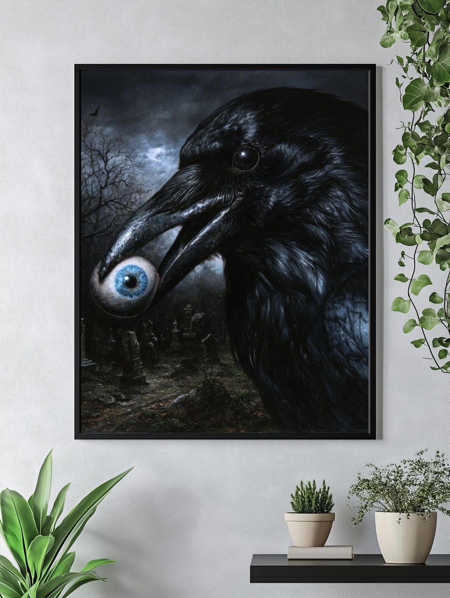 Raven with Eye Gothic Poster. — room view 4