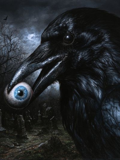 Raven with Eye Gothic Poster. poster
