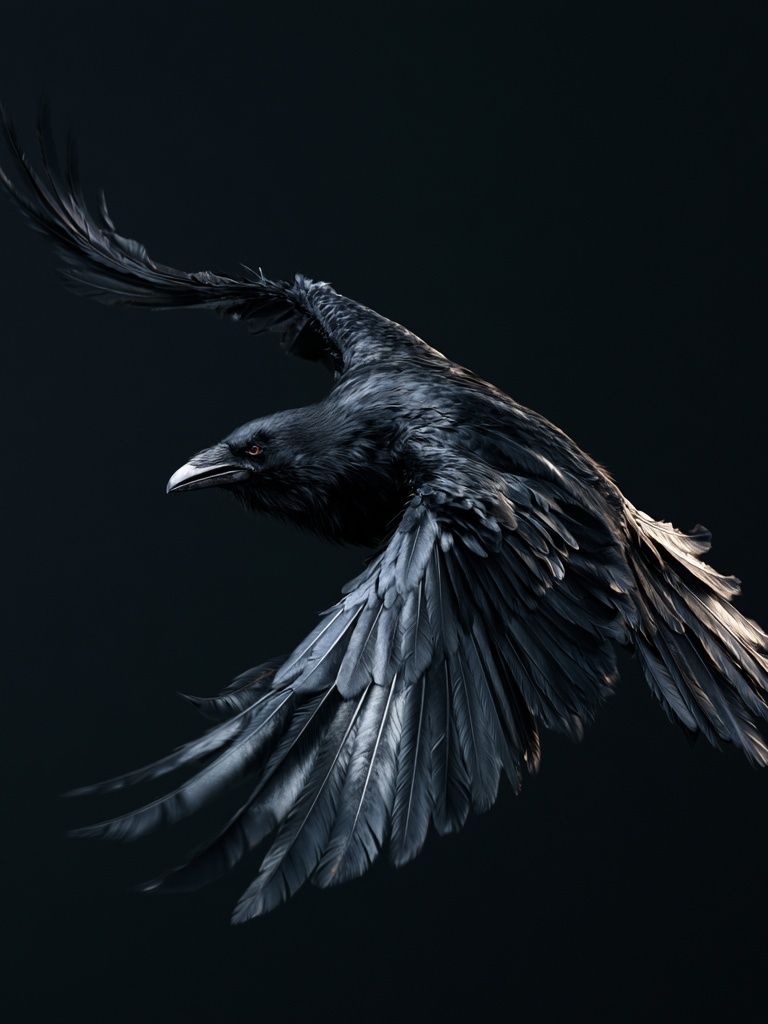 Black Raven in Flight Poster. poster detail