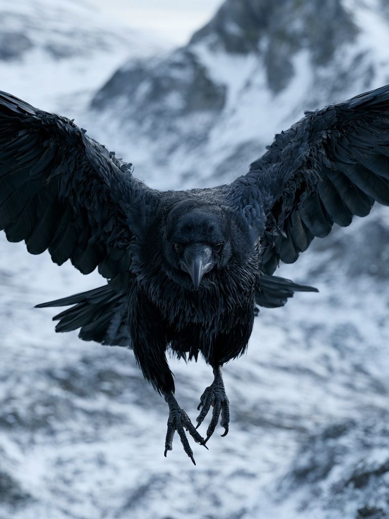 Raven in Flight Photography Poster. poster — animals art